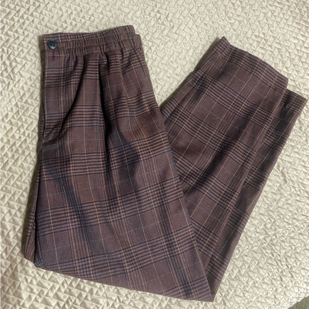 Madewell Brown Plaid Pants Size XS